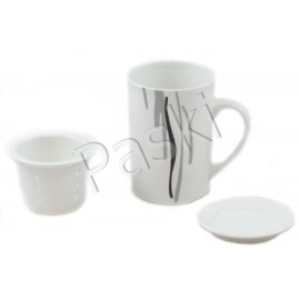 Kubek porcelanowy z orzęskiem 330 - Wstęga