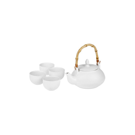 Tamari Porcelanowy zestaw - czajnik + 4 miski
