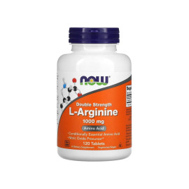 NOW FOODS L-ARGININA Podwójna moc 1000mg (L-arginina) 120 tabletek wegetariańskich
