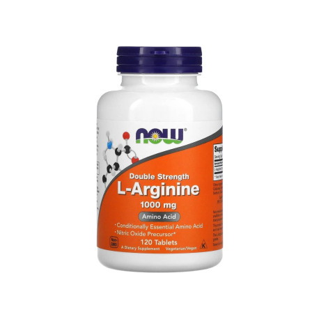 NOW FOODS L-ARGININA Podwójna moc 1000mg (L-arginina) 120 tabletek wegetariańskich