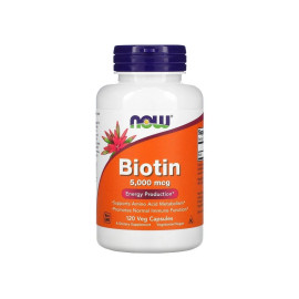 NOW FOODS Biotyna 5000 mcg (Biotyna) 120 Kapsułek Wegetariańskich