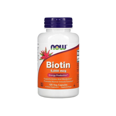 NOW FOODS Biotyna 5000 mcg (Biotyna) 120 Kapsułek Wegetariańskich