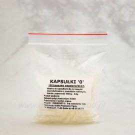 Przezroczyste kapsułki wegetariańskie, rozmiar 0 - 100 szt.