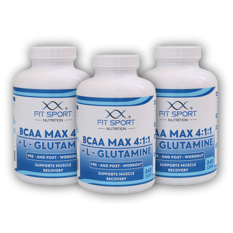 3x BCAA MAX 4:1:1 + L-Glutamina 240 kapsułek