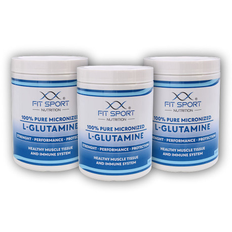 3x 100% Czysta Mikronizowana L-Glutamina 550g