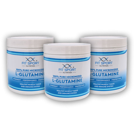 3x 100% Czysta Mikronizowana L-Glutamina 330g