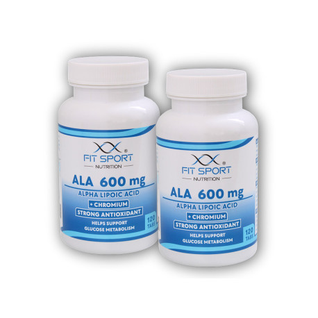 2x ALA 600mg Kwas Alfa Liponowy + Chrom 120 tabletek - Kwas Alfa Liponowy