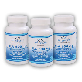 3x ALA 600mg Kwas alfa liponowy + Chrom 120 tabletek - Kwas alfa liponowy