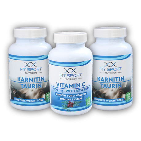 2x Karnityna Tauryna 120cp + Vit C 120cps