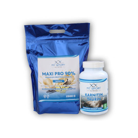 Maxi Pro 90% 2500g + Karnityna Tauryna 120 wegetariańskie kapsułki - solony karmel