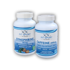 Kofeina 200mg + Zielona Herbata 300mg 120 kapsułek + Synefryna 20mg 100 tabletek wegetariańskich