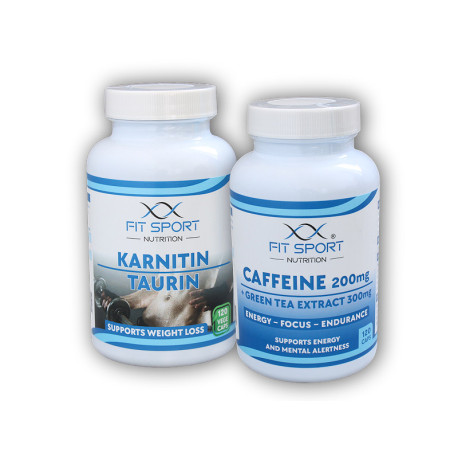 Karnityna Tauryna 120 wegetariańskie kapsułki + Kofeina 200mg + Zielona herbata 300mg 120 kapsułek