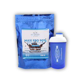 Maxi Pro 90% 750g + shaker Fitsport - czekoladowy