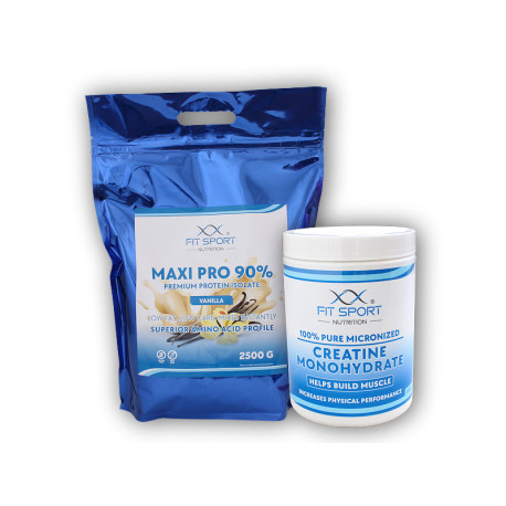 Maxi Pro 90% 2500g + Kreatyna 550g GRATIS - wanilia