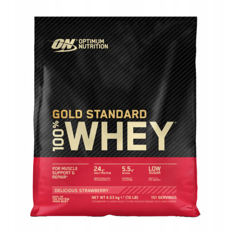 Optimum Nutrition 100% Whey Gold 4540g Truskawka