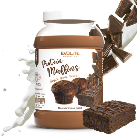 Evolite Muffinki Proteinowe 1000g Czekoladowe Brownie