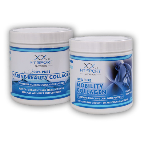 100% Pure Mobility Kolagen 300g + 100% Czysty Kolagen Morski Piękno 250g