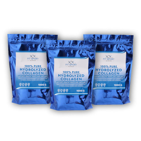 3x 100% Czysty Hydrolizowany Kolagen 1000g + Hydrolizowany Kolagen