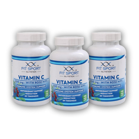 3x witamina C 500mg z dziką różą 130cap