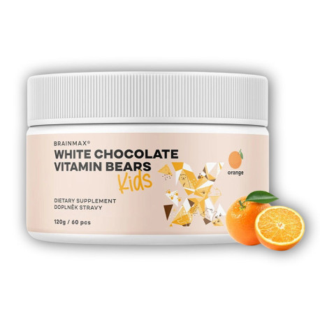 KIDS White Chocolate Vitamin Bears 120g (60 kc) - pomarańczowy