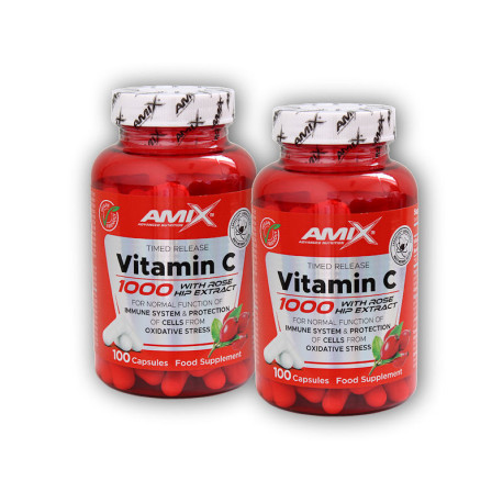 2x witamina C 1000mg + dzika róża 100 cps