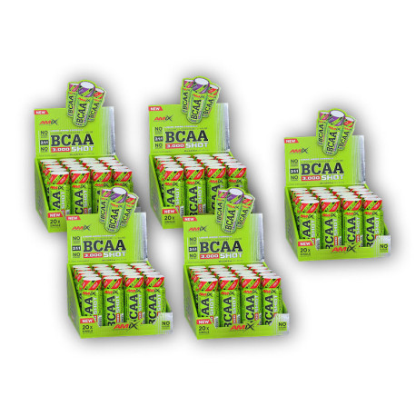 4x BCAA 3000 2:1:1 Shot 20x60ml + 1xFREE - Jagody
