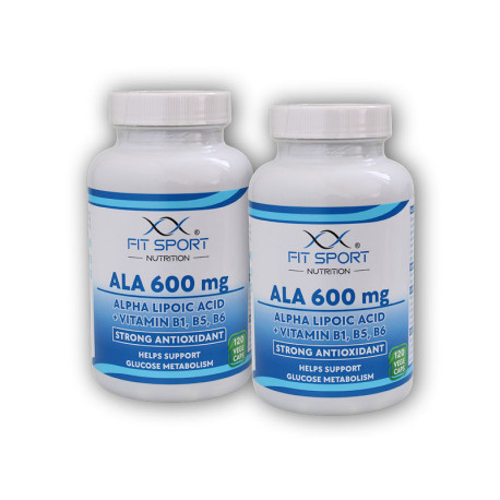 2x ALA 600mg kwasu alfa-lipoowego + witaminy B1,B5,B6 120 kapsułek warzywnych