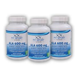 3x ALA 600mg kwasu alfa-lipoowego + witaminy B1,B5,B6 120 kapsułek warzywnych