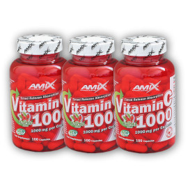 3x witamina C 1000mg + dzika róża 100 cps