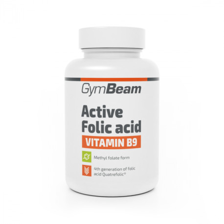 Aktywny kwas foliowy (witamina B9) - GymBeam - 60 saszetek.