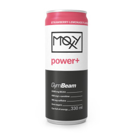 MOXY power+ Napój Energetyczny 330 ml - GymBeam - Truskawkowa lemoniada