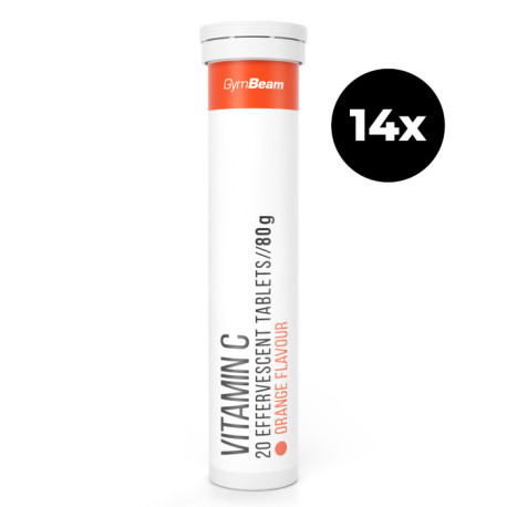 Witamina C 1000 mg musująca - GymBeam - porzeczka - 14 x 20 tabletek