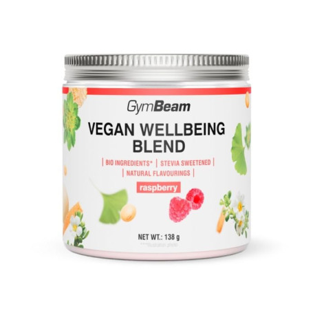 Wegańska mieszanka Wellbeing - GymBeam - Malina - 138 g