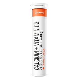 Wapń + witamina D3 musujące - GymBeam - pomarańczowy - 20 tablet.