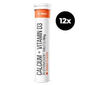 Wapń + witamina D3 Sparkling - GymBeam - Pomarańczowy - 12 x 20 tabletek