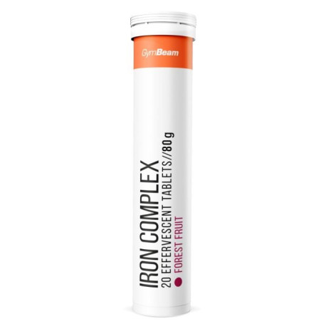 Iron Complex iskrzący się - GymBeam - leśne owoce - 20 tablet.