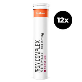 Iron Complex iskrzący - GymBeam - leśne owoce - 12 x 20 tabletek