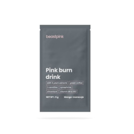 Próbka różowego napoju burn - GymBeam - marakuja mango - 5 g