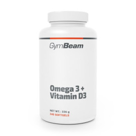 Omega 3 + witamina D3 - GymBeam - 240 saszetek.