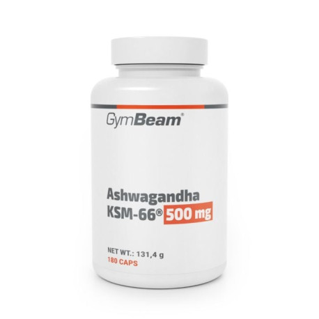 Ashwagandha KSM-66® 500mg - GymBeam - 180 kapsułek.