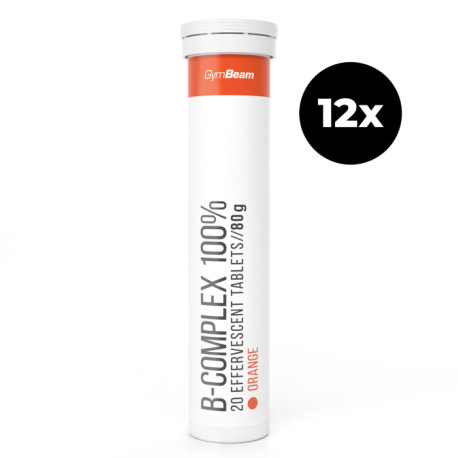 B-Complex 100% Iskrzące - GymBeam - Pomarańczowy - 12 x 20 tabliczek