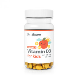 Witamina D3, tabletki na ssanie dla dzieci 400 IU - GymBeam - pomarańczowy - 120 tablet.