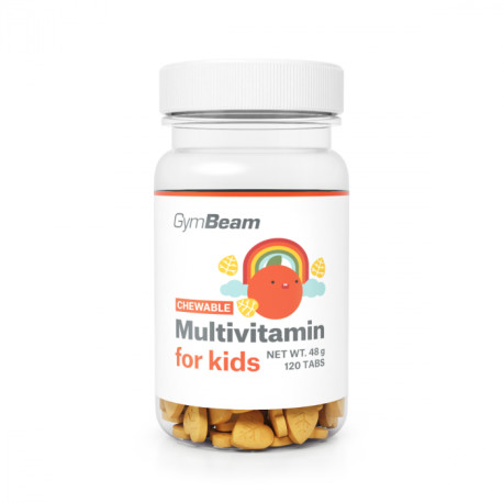 Multiwitaminy, tabletki na ssanie dla dzieci - GymBeam - pomarańcza - 120 tablet.