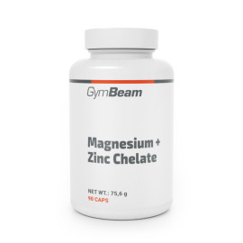 Magnez + chelatan cynkowy - GymBeam - 90 saszetek.