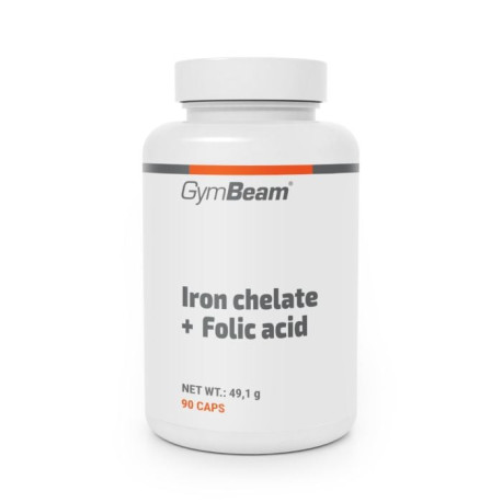 Chelatan żelaza + kwas foliowy - GymBeam - 90 saszewek.