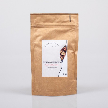 Czerwony Korzeń Szałwii - Dan Shen Korzeń - Salvia miltiorrhiza - 50g mielone