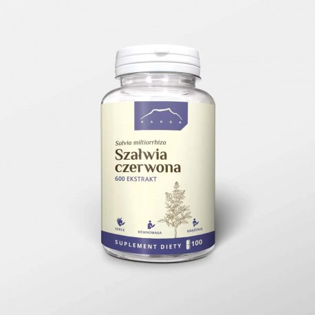 Szałwia z czerwonego korzenia - Ekstrakt w kapsułkach 700mg 100 kapsułek - Dan Shen - Salvia miltiorrhiza