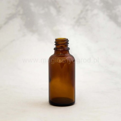 Butelka szklana brązowa - 30ml, średnica wewnętrzna 18 mm