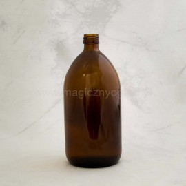 Butelka szklana brązowa - 1000 ml, średnica wewnętrzna 28 mm