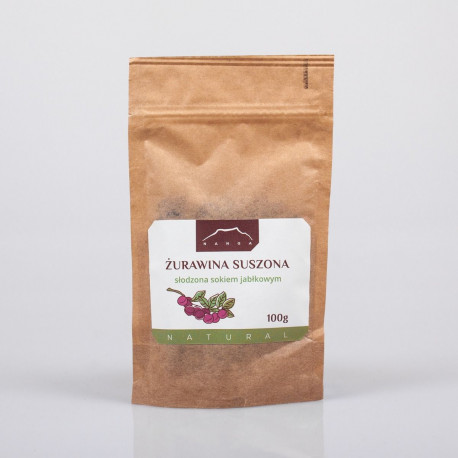 Żurawina suszona słodzona sokiem jabłkowym - 500g